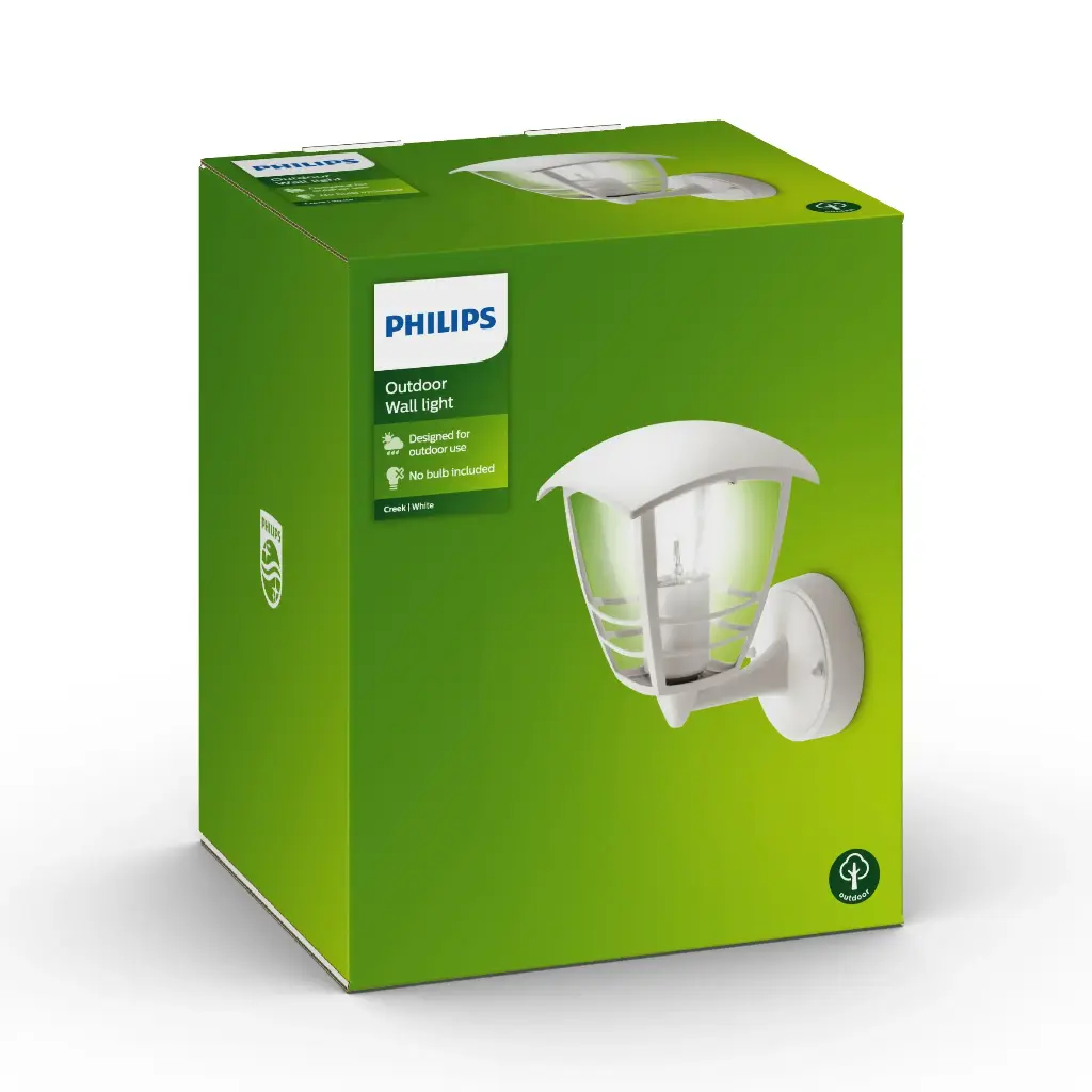 Creek wall lantern white 1x60W 230V