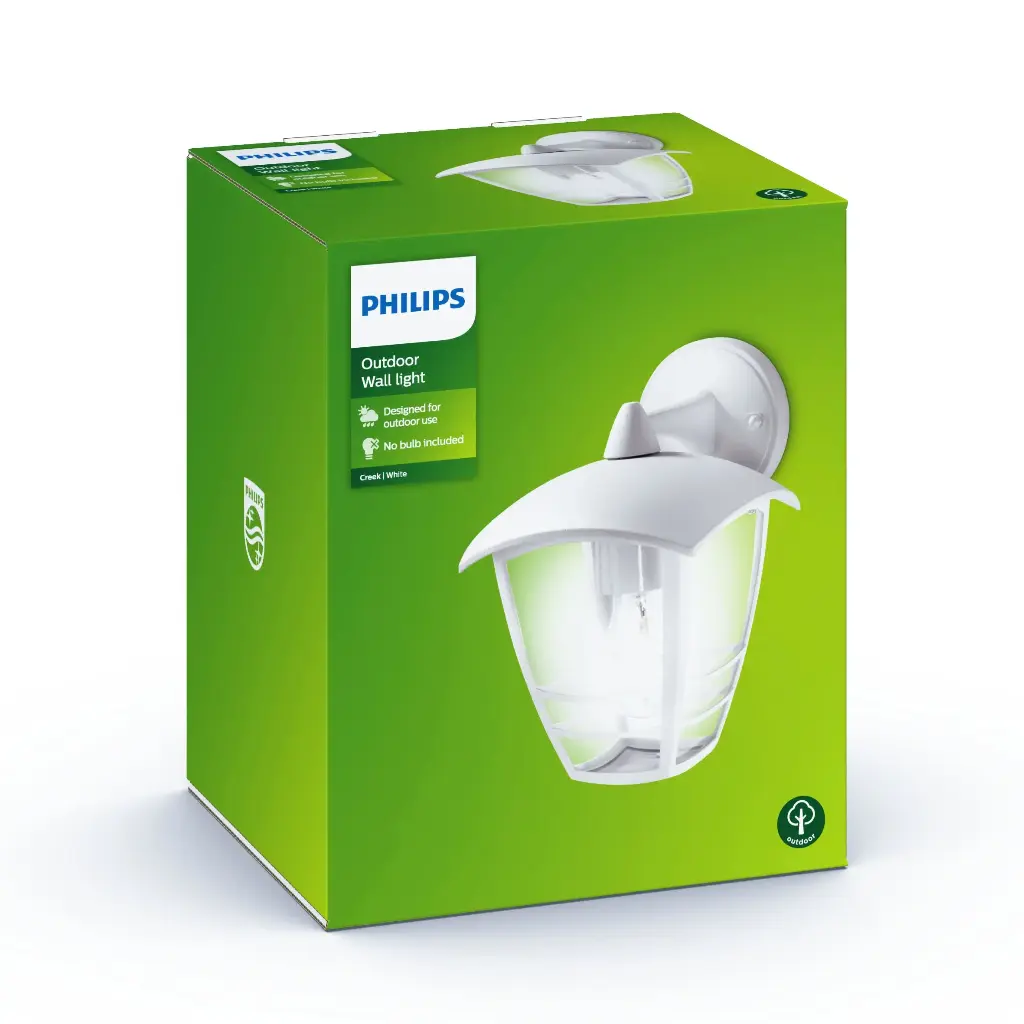 Creek wall lantern white 1x60W 230V