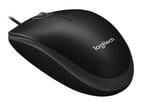 B100 Optisk Mus - Sort/grå, USB kabel (180cm)