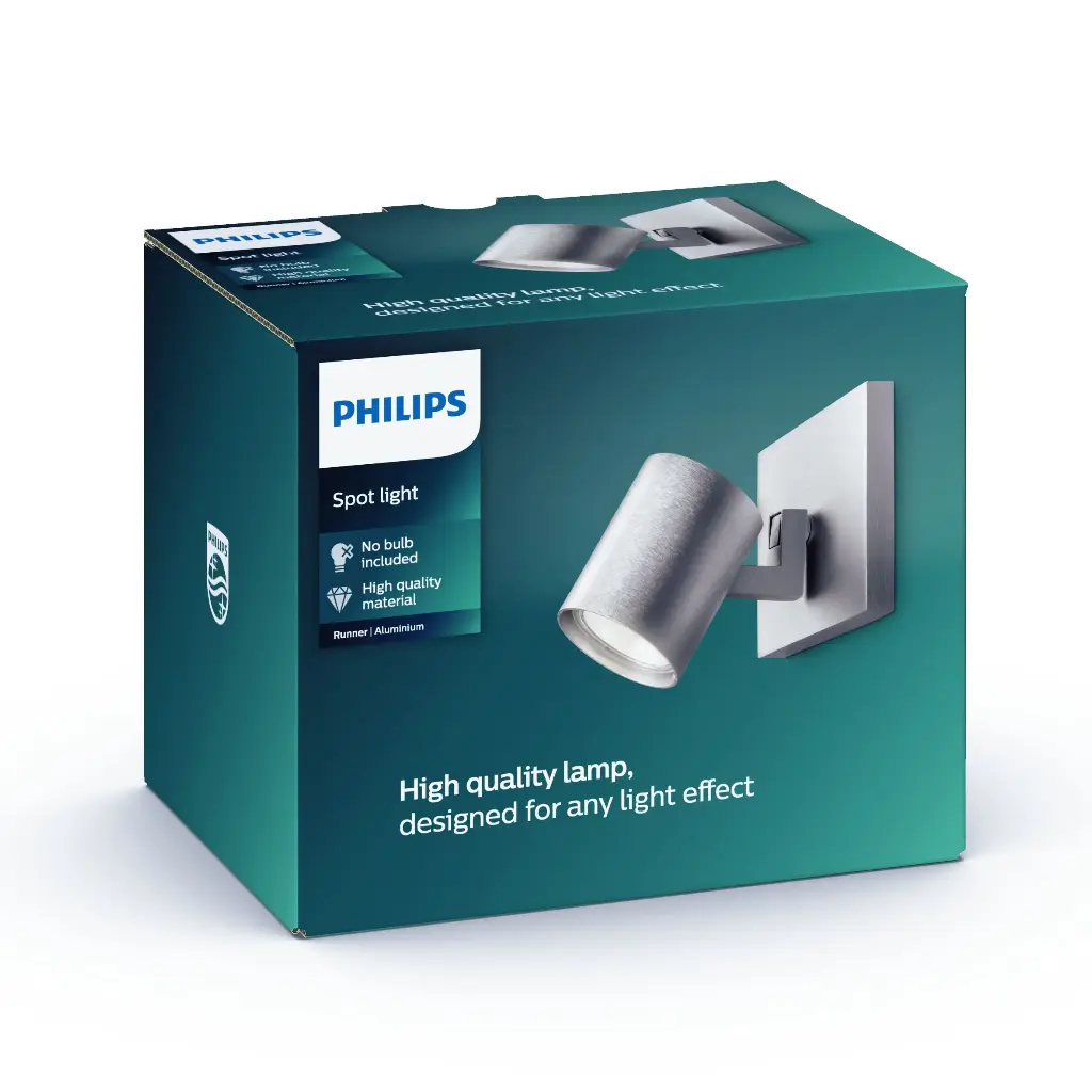 Runner single spot aluminium 1x50W 230V