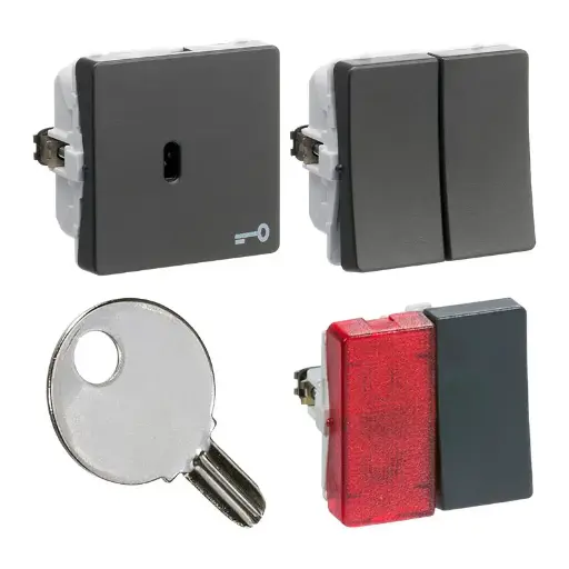 Lauritz Knudsen / LK. Fuga / LK Fuga Koksgrå / LK Fuga Afbrydere KG