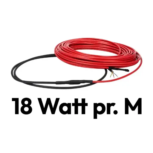 EL Varme / Elgulvvarme / Devi / Gulvvarme kabel, 18 Watt pr. meter