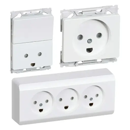 Lauritz Knudsen / LK. Opus / Indvendig Hvid / LK. Opus 66 Stikkontakter HV