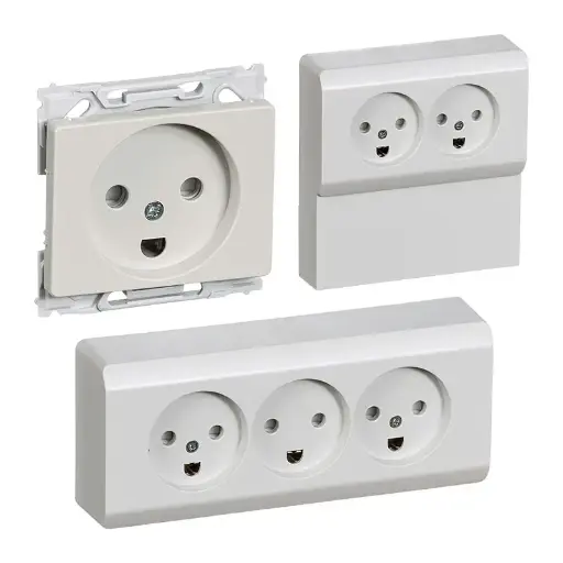 Lauritz Knudsen / LK. Opus / Indvendig Lysegrå / LK. Opus 66 Stikkontakter LG