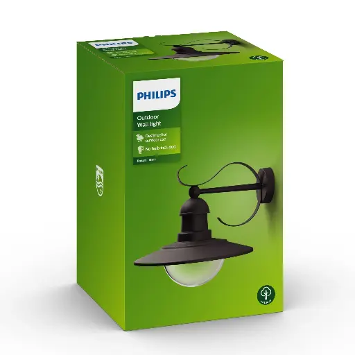 [SIG915005308701] Topiary wall lantern black 1x60W 230V