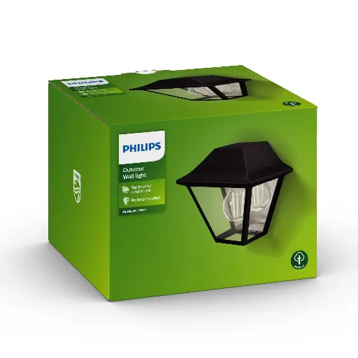 [SIG915005382001] Alpenglow wall lantern black 1x42W 230V