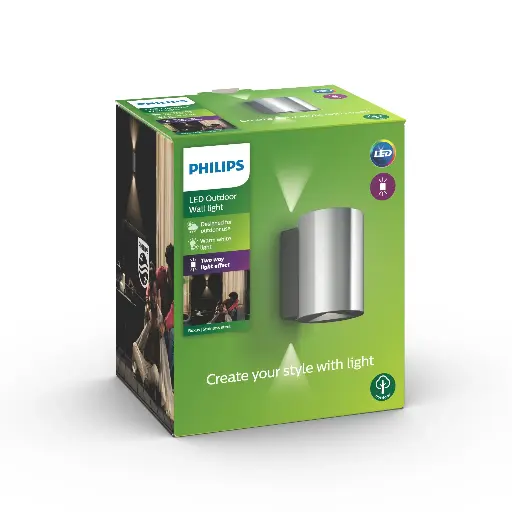 [SIG915005403801] Buxus wall lantern inox 2x4.5W SELV