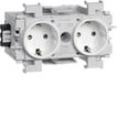 [7936089088] Stikkontakt Ecoline 2xSCHUKO frontmonteret RAL 9016