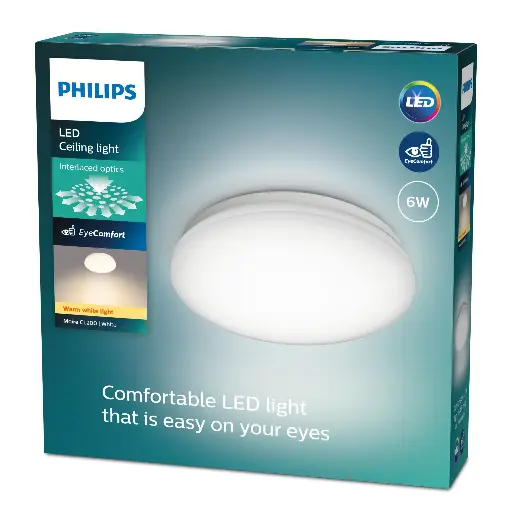 [SIG915005777601] PHILIPS Moire loftslampe 6W LED 2700K Hvid