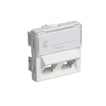 [8736305709] Dataudtag Mosaic for 2x Keystone uden konnektor 2 modul vinklet 45° hvid
