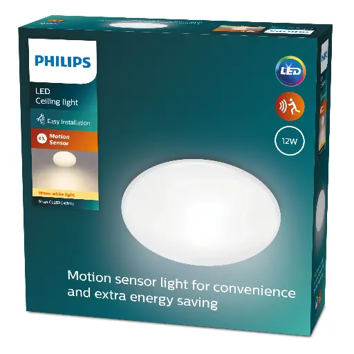 [SIG929002215901] PHILIPS Shan Loftslampe LED 12W 2700K Bevægelsessensor