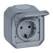 [8717405592] PLEXO55 schuko stikkontakt 16A 2 modul grå