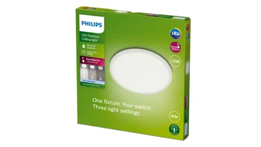 [SIG929003191401] PHILIPS Superslim loftslampe 15W LED 4000K IP54 Hvid