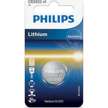 [881081350] PHILIPS Lithium knapcellebatteri, CR2032, 1 stk.