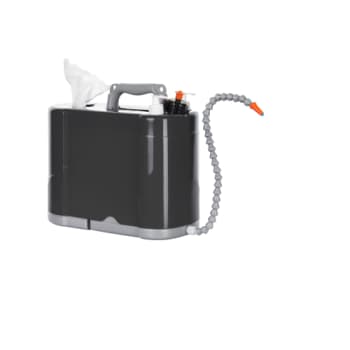 [881897005] ShoulderSink transportabel vask, med sæbe, papir og beslag, grå