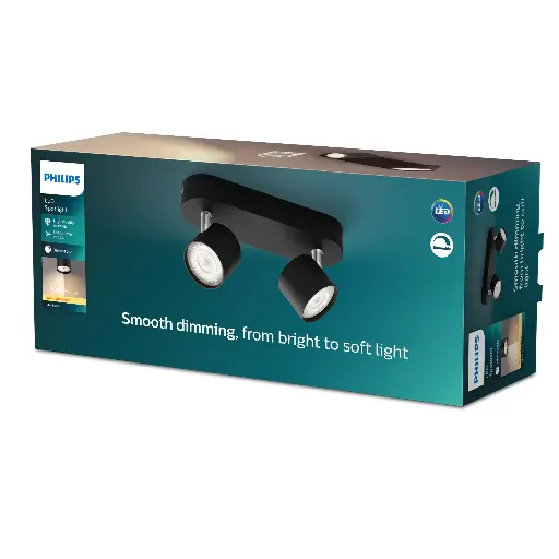[SIG929003205201] STAR bar/tube black 2x4.5W SELV Dim