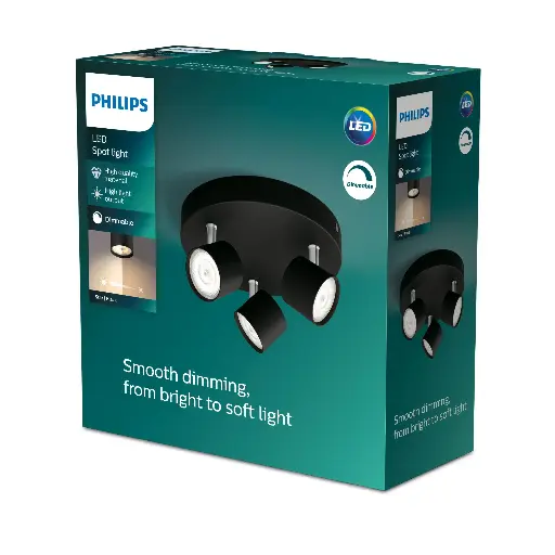 [SIG929003205301] STAR plate/spiral black 3x4.5W SELV Dim