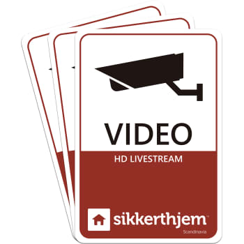 [0985540180] Præventive Videomærkater, dobbeltsidet UV bestandig (3 pak)