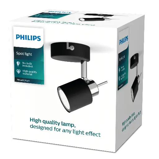 [SIG929003253901] Meranti single spot black 1x35W 230V