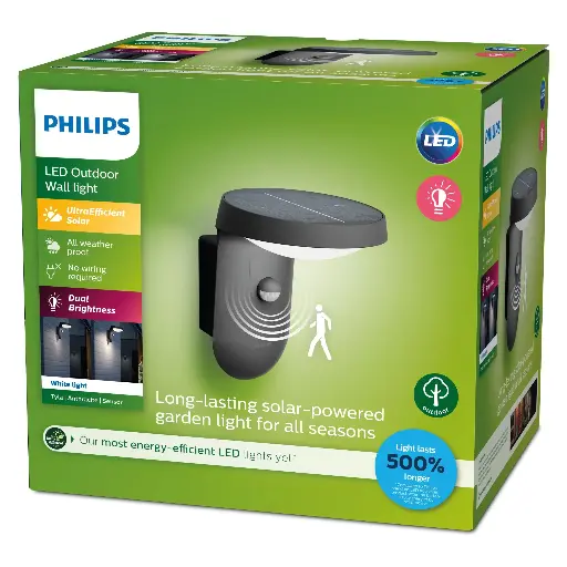 [SIG929003260301] Tyla Væglampe LED 1,2W IR IP44 Solcelle Antracit
