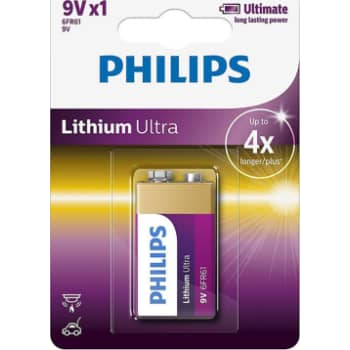 [881081332] PHILIPS Ultra lithium batteri, 9V LR61, 1 stk.