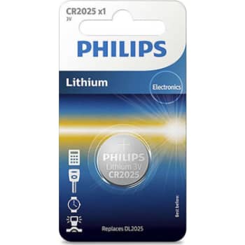 [881081351] PHILIPS Lithium knapcellebatteri, CR2025, 1 stk.