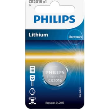 [881081352] PHILIPS Lithium knapcellebatteri, CR2016, 1 stk.
