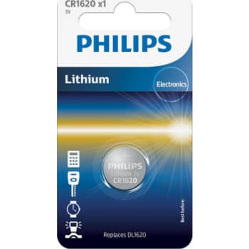 [881081354] PHILIPS Lithium knapcellebatteri, CR1620,1 stk.