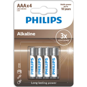 [881081321] PHILIPS Tech alkaline batteri, AAA LR03, 4 stk.