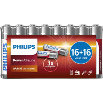 [881081325] PHILIPS Power alkaline batteri, AAA LR03, 32 stk.