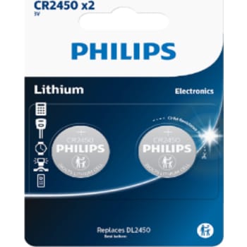 [881081345] PHILIPS Lithium knapcellebatteri, CR2450, 2 stk.