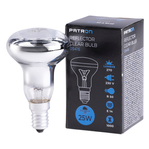 [05416] PATRON Glødepære E14 25W forspejlet