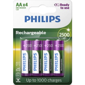 [881081308] PHILIPS Genopladeligt batteri, NiMH, AA LR6, 4 stk.