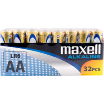 [991016931] Maxell Long Life alkaline AA / LR06 Shrink batterier, 32 stk.