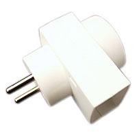 [153381] Dobbeltstik hvid 1F -1R udtag 250V 10A