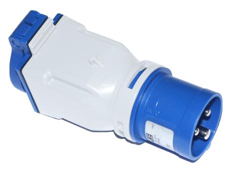 [354247] Adaptor CEE blå 16A/3P 230V til DK udtag IP44