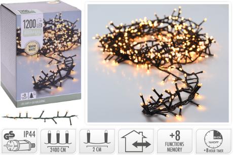 [423889] Snake lyskæde 1200 varm hvid led, IP44,timer 8/16t