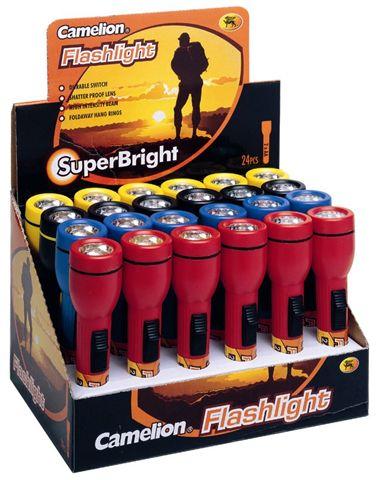 [435530] Display (24stk) stavlygte 14cm f/2xAA ass. farver