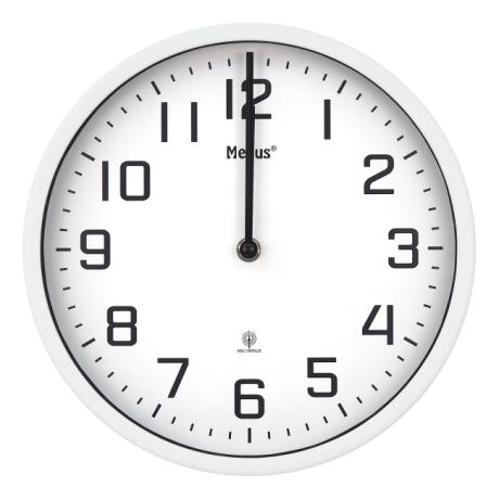 [436136] Vægur hvid Ø25cm radiostyret