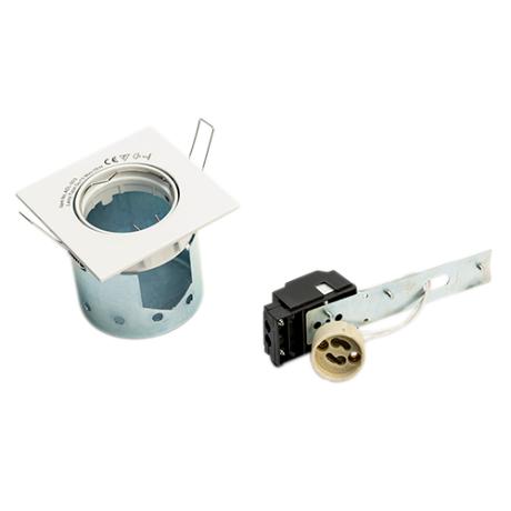 [451751] Downlight GU10 blank hvid firkantet m/kip