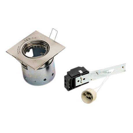 [451752] Downlight GU10 blank børstet stål firkantet m/kip