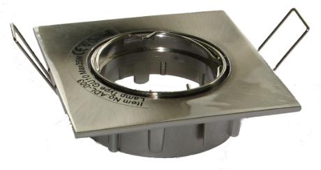 [451764] DL-Front blank børstet stål GU10 firkantet