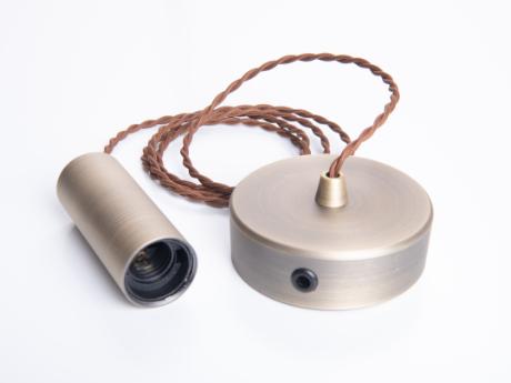 [482001] DIOLAMP pendelophæng E27 antik messing m/baldakin