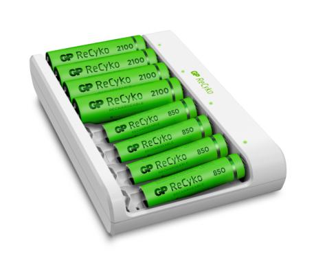 [501165] GP batterioplader 4xAA+4xAAA inkl. batterier