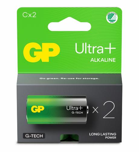[504703] GP Ultra Plus Alkaline C/LR14 batteri 2-pak