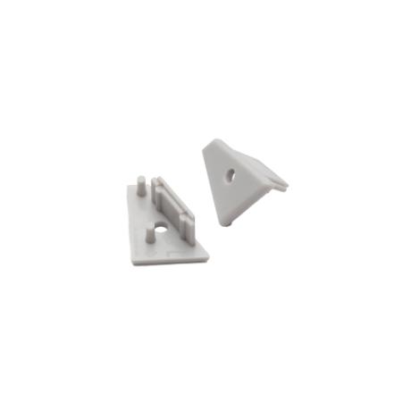 [511162] DIOFLEX endestykke CORNER14 G2 med hul grå 2 stk