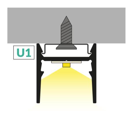 [511510] DIOFLEX Montagebeslag U1 f/alu profil sæt a 2 stk