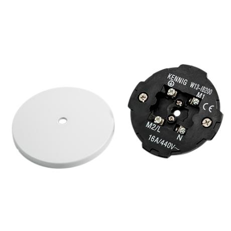 [631003] Lampeudtag Ø80mm f/PL dåse 2L+N+J Hvid