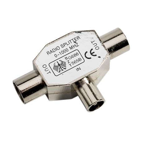 [653486] Coax dobbeltstik 2han + 1hun stål