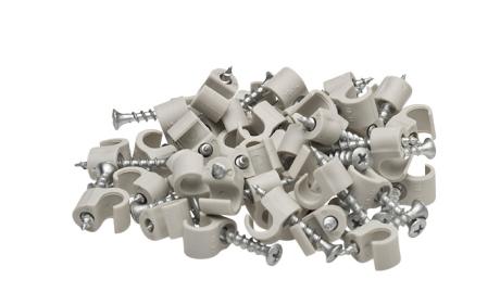 [703765] Grå kabelclips m/skrue 10-14 100 stk i æske